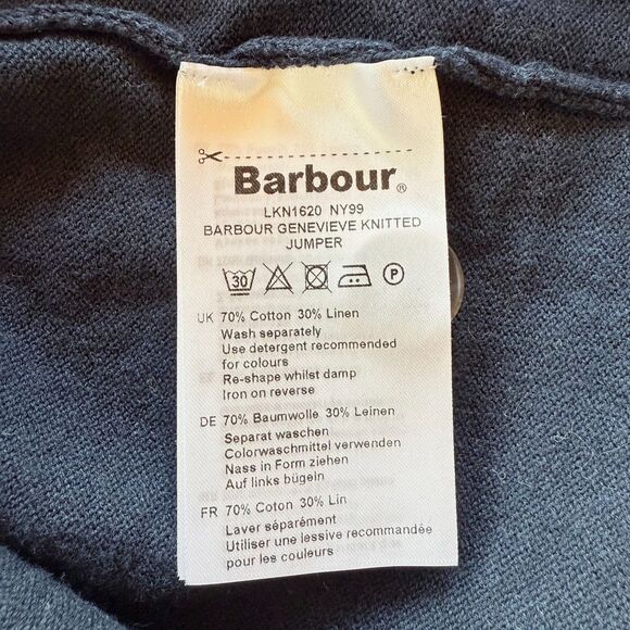 NWT Barbour Women's Genevieve Crewneck Jumper in Dark Navy Size 4 - Picture 10 of 13